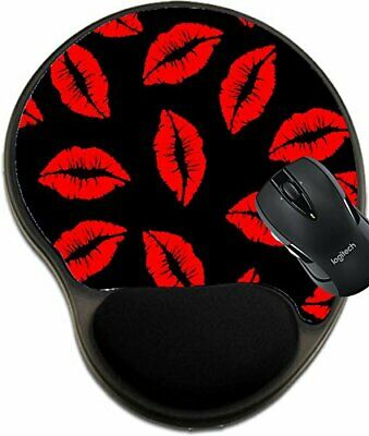 MSD Mouse Pad with Wrist Rest Support 14791037 Kiss Seamless Lip Pattern in Red