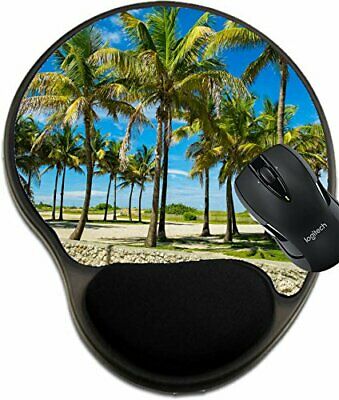 MSD Mouse Pad with Wrist Rest Support 20917117 Coconut Palm Trees Along The Prom