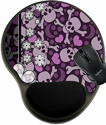 MSD Mouse Pad with Wrist Rest Support 14451341 Card with Hearts and Skulls