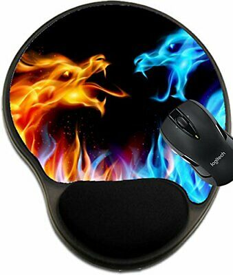 MSD Mouse Pad with Wrist Rest Support 10549211 llec Abstract Blue and red Fiery