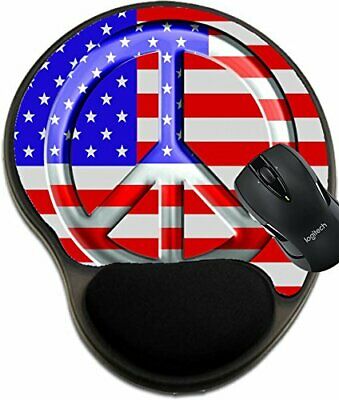 MSD Mouse Pad with Wrist Rest Support 13829758 American Flag Background red Whit