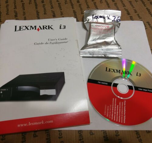 LEXMARK i3 user guide manual software color 26 ink inkjet printer- p/n 14HO150