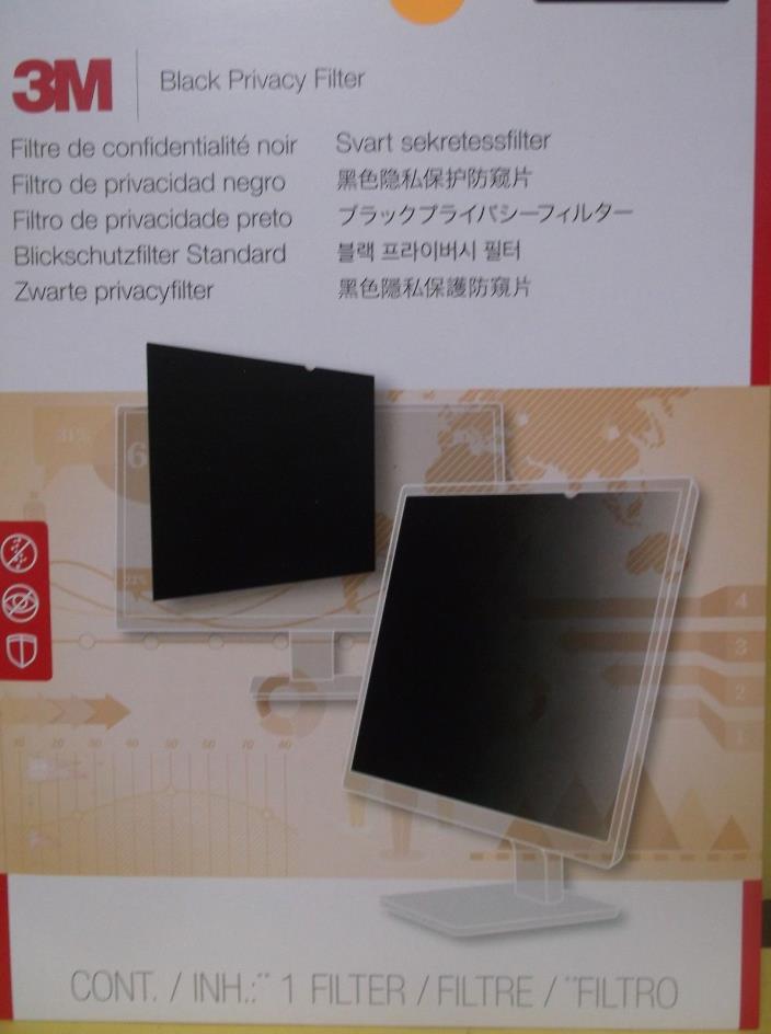 3M BLACK PRIVACY FILTER 26 INCH 16:10 COMPUTER WIDESCREEN MONITOR PF26.0W NEW