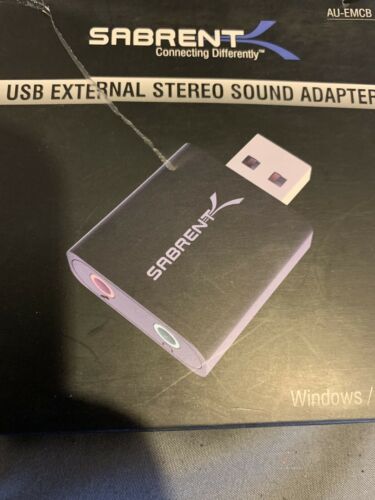 Sabrent USB External Stereo Sound Adapter Plug Audio Card Windows Mac Linux New