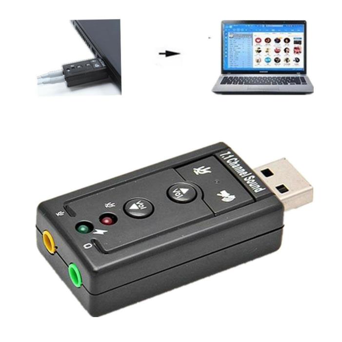 USB Sound Card Adapter USB 7.1 Channel USB 2.0 External 3D Sound Card Adapter