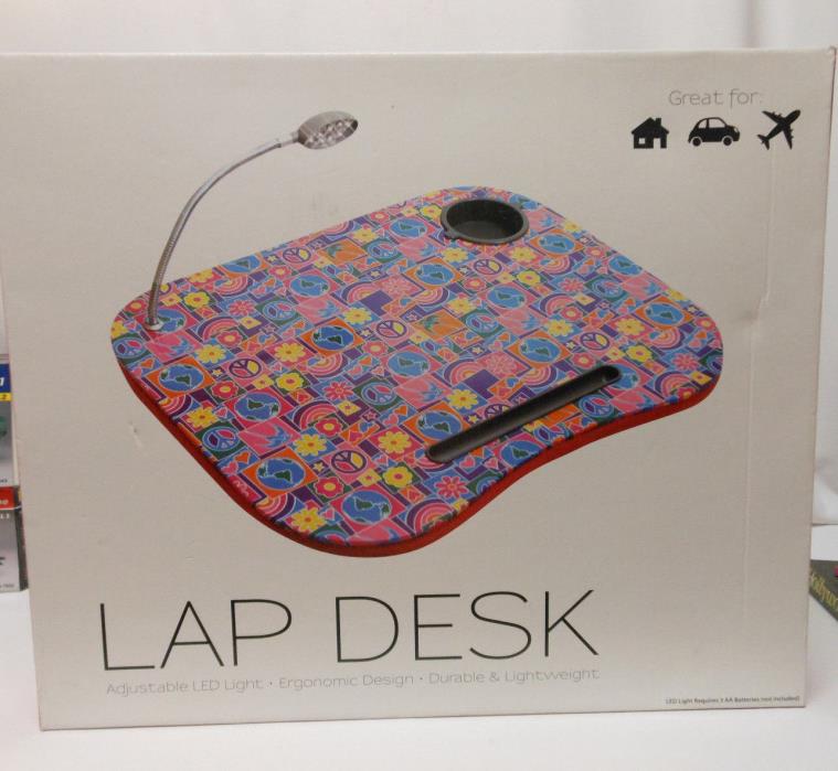 LED Light Lap Desk Portable Laptop Computer Bed Tray Notebook Table Stand