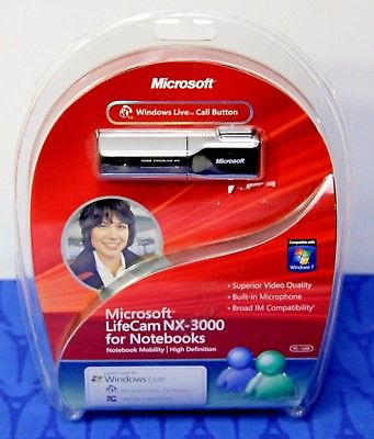 NEW! Microsoft LifeCam NX-3000 Notebook HD WEBCAM Camera, EXC for Windows Live