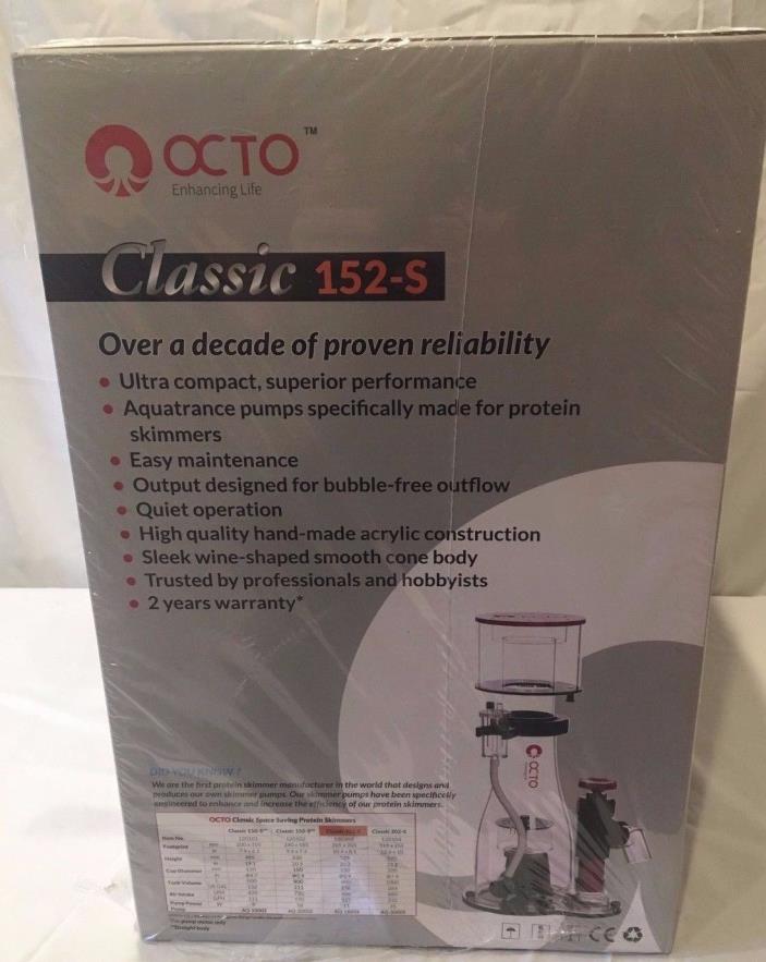 Reef Octopus Classic 152SSS Space Saver Protein Skimmer for Tank up to 250G 152s