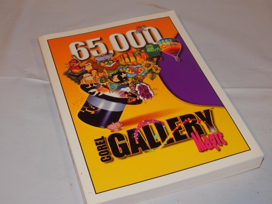 65,000  Corel Gallery Magic Clipart Images Pop Art Font Book Manual Dated 1997