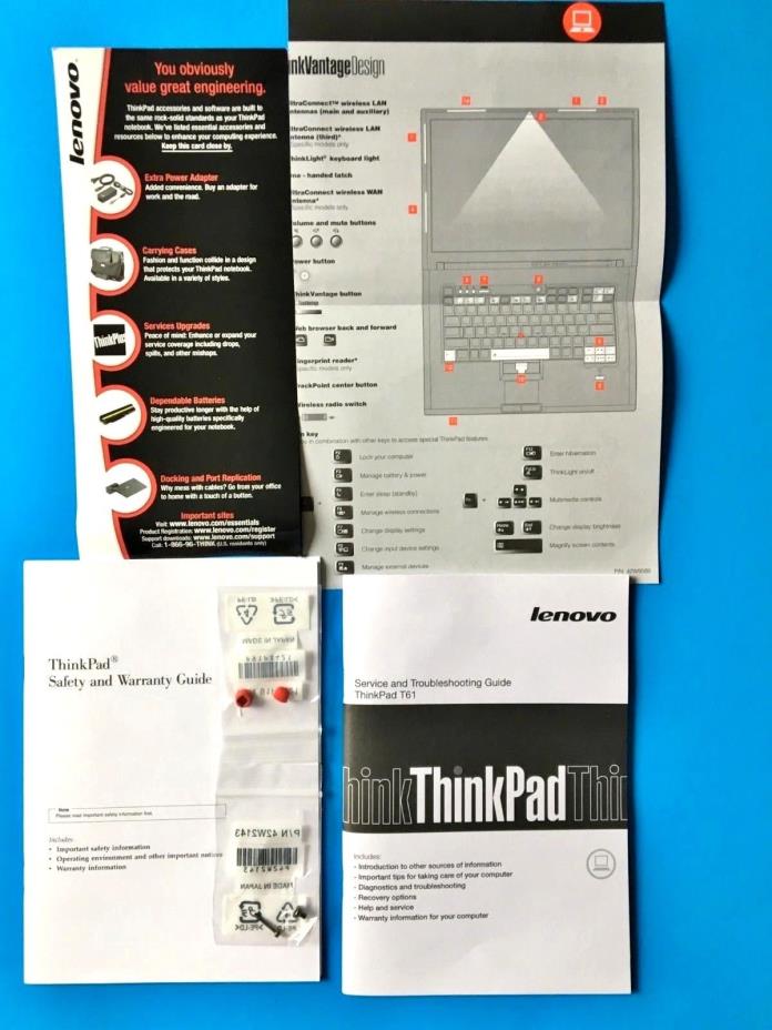 Lenovo ThinkPad T61 Service and Troubleshooting Manual and Operating Guide