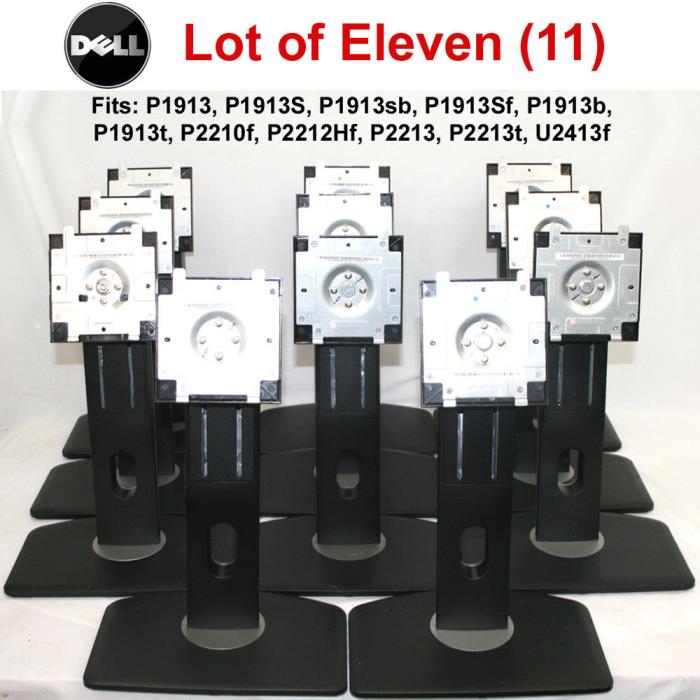 Lot of 11 Dell Fully Adjustable Monitor Base Stand P1913, P2210, P2212, P2213