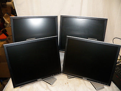 Lot Of 4 Dell 1907FP 19 Inch 4:3 1280x1024 LCD Monitors With Rotate & Swivel