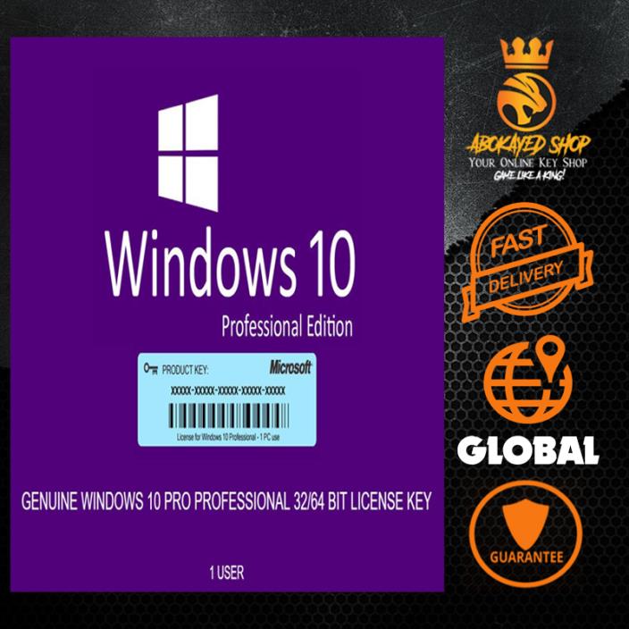 Microsoft Windows 10 Pro 32 / 64bit  (Original - License Key - FAST DELIVERY)