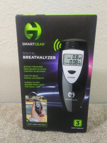 SMARTGEAR Digital Breathalyzer ~Alarm~Pocket Size ~ Displays BAC ~