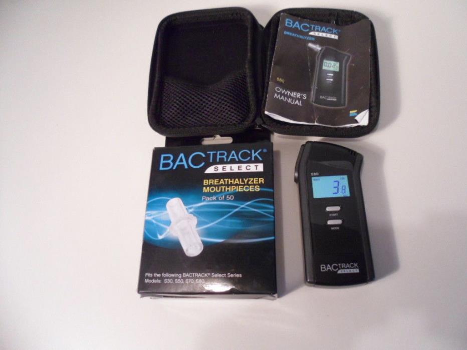 Original BacTrack S80 Bac Track Pro Breathalyzer - w/ 48 Extra Mouthpieces