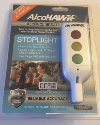AlcoHAWK Alcohol Breathalyzer STOPLIGHT Digital Breath Screener