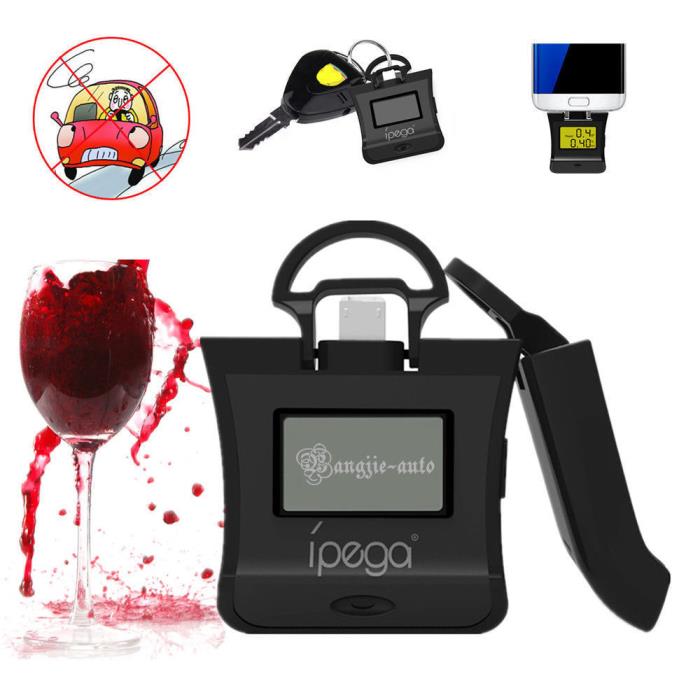 Portable LCD Digital Breathalyser Alcohol Breath Tester Breathtester w/ Blue CA