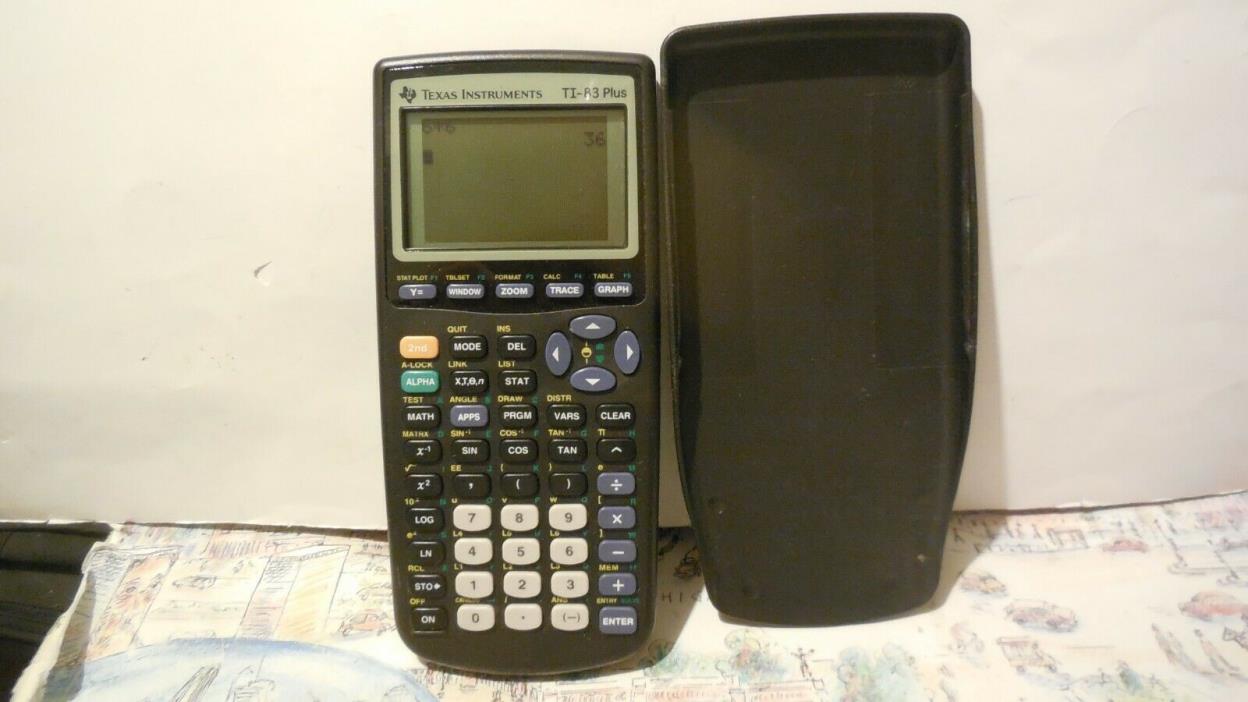 TEXAS INSTRUMENTS TI-83 PLUS GRAPHIC CALCULATOR WORKS WITH  FREE BATTERIES
