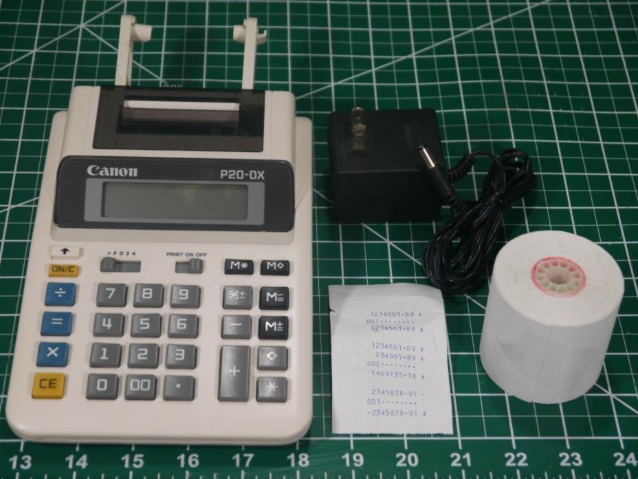 Canon P20-DX Desktop Electronic Printing Calculator Mini Adding Machine WORKS