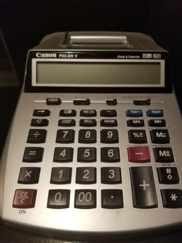 CANON P23-DH V Clock & Calendar Printing Calculator no charger