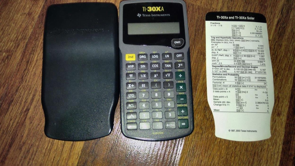 Texas Instruments TI-30Xa Scientific Calculator used, Free Shipping.