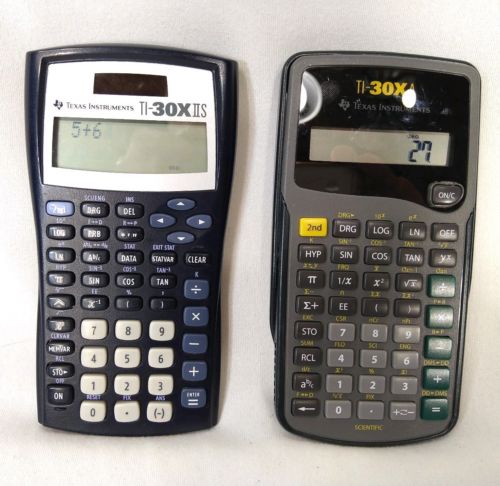 TI-30XIIS TI-30XA Lot Of 2 Scientific Calculators Texas Instruments Bundle Math