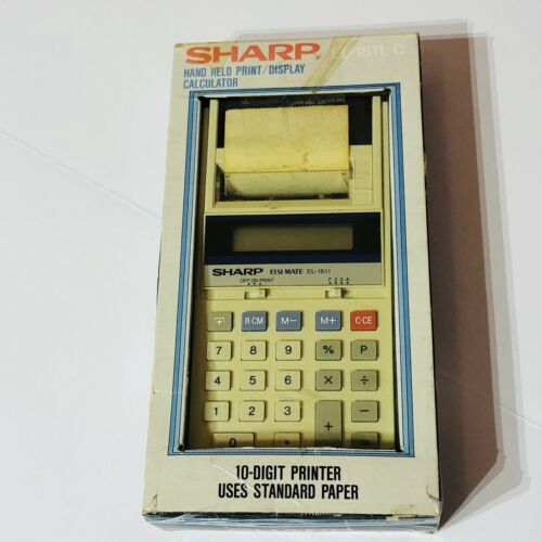 Sharp Hand Held Print/Display Calculator EL-1611 C Brand New Vintage Rare Model