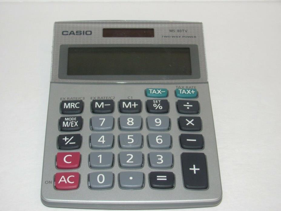 Casio MS-80TV Two Way Power Solar Desktop Calculator