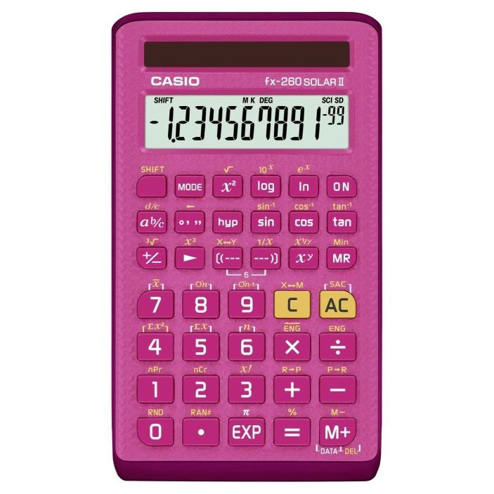 New Casio fx-260 SolarII Scientific Calculator pink