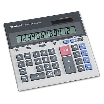 QS-2130 Compact Desktop Calculator, 12-Digit LCD QS2130  - 1 Each
