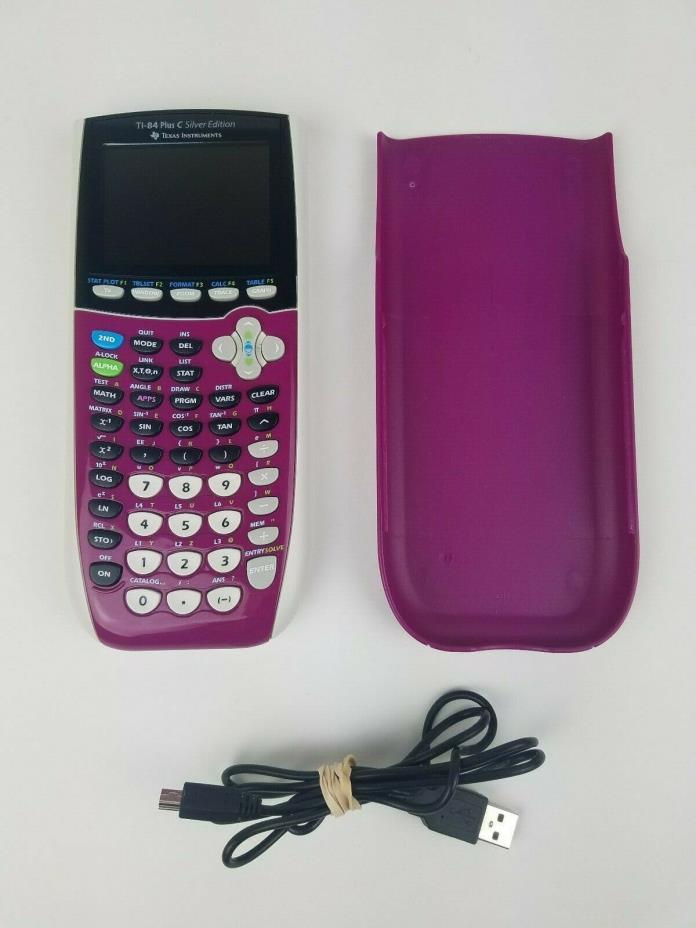 Raspberry Color TI 84 Plus C Silver Edition Graphing Calculator