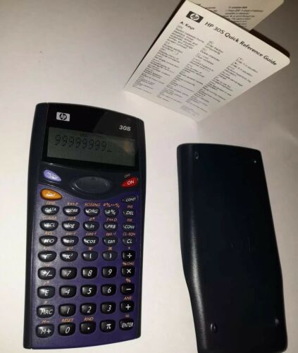 Hewlett Packard HP 30S Scientific Calculator with Cover & Quick Reference Guide