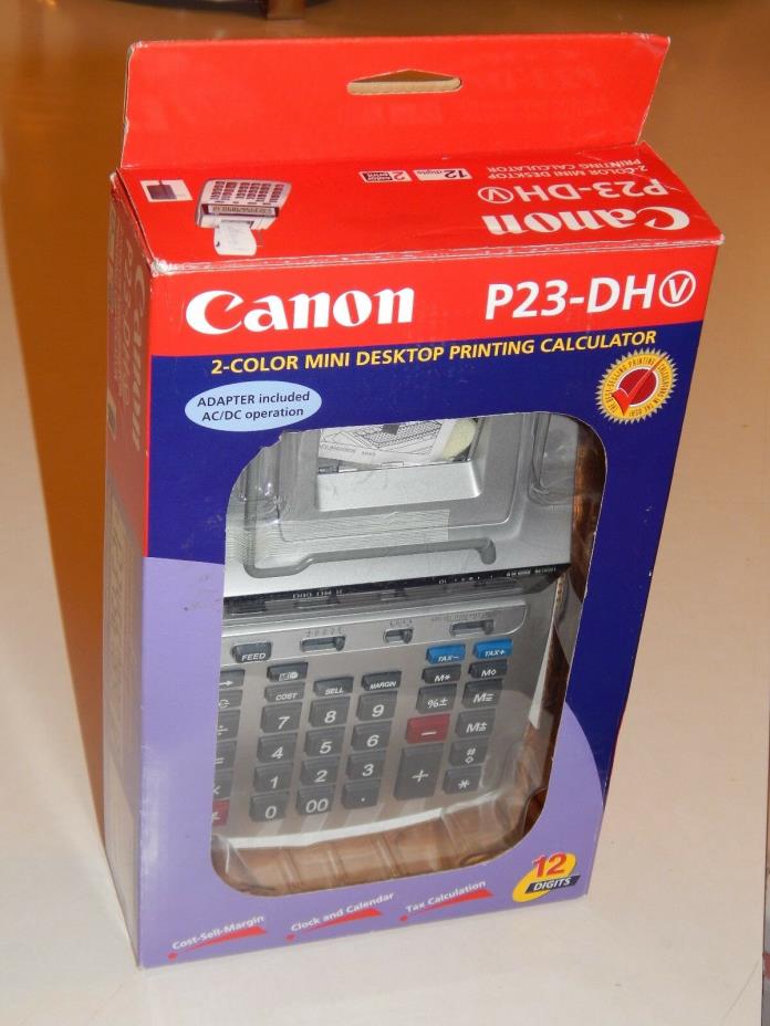 Brand New Canon P23-DHV Mini Printing Calculator with AC Power Adapter Included