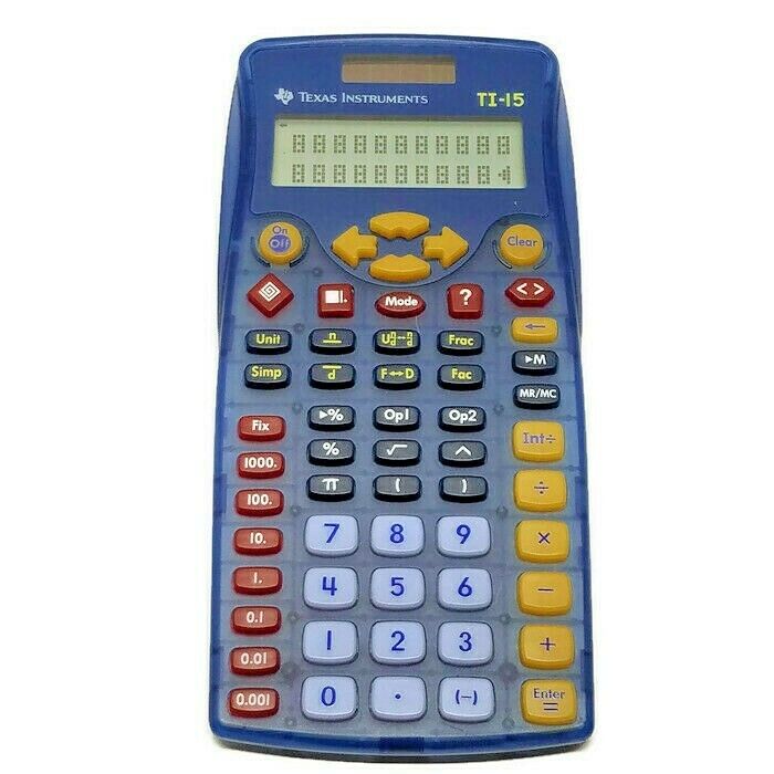 Texas Instruments Blue TI-15 Scientific Explorer Elementary Child Calculator Kid