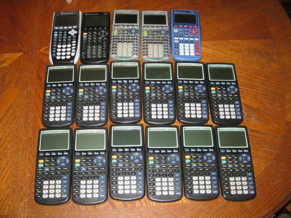 Lot of 17 Texas Instruments Calculators 84 Plus SE, 83 Plus Parts & Repair AS IS