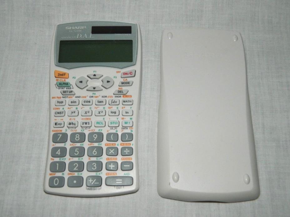 SHARP EL-520W Advanced D.A.L Twin Power Solar Scientific Calculator White