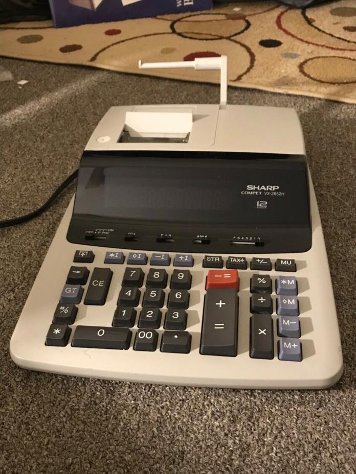 SHARP COMPET VX-2652H PRINTING CALCULATOR GOOD CONDITION +LAPTOP COOLING STAND