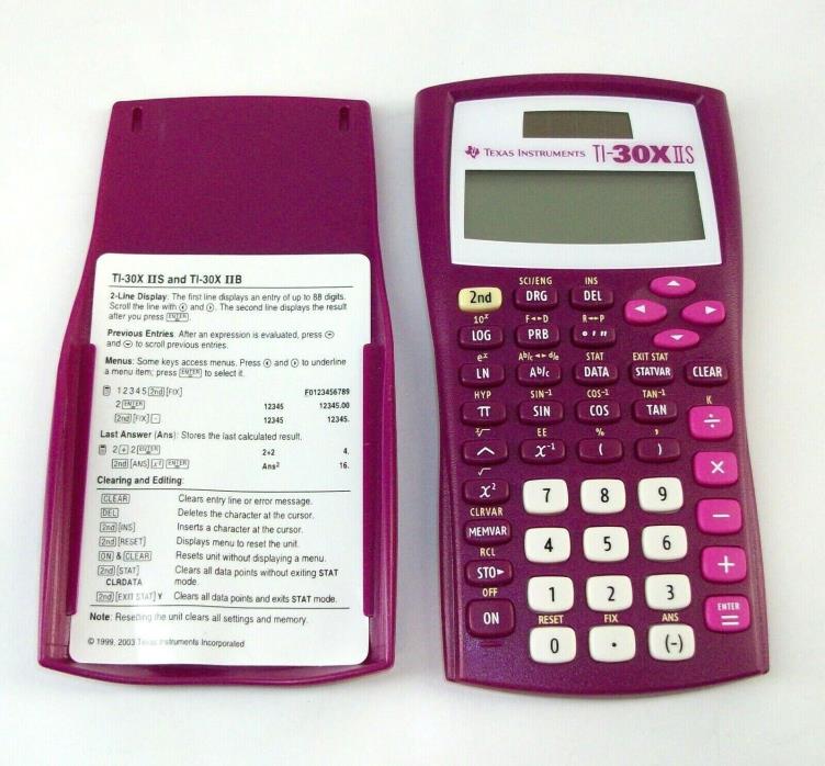 Texas Instruments TI-30X IIS 2 Line Scientific Calculator Purple Pink