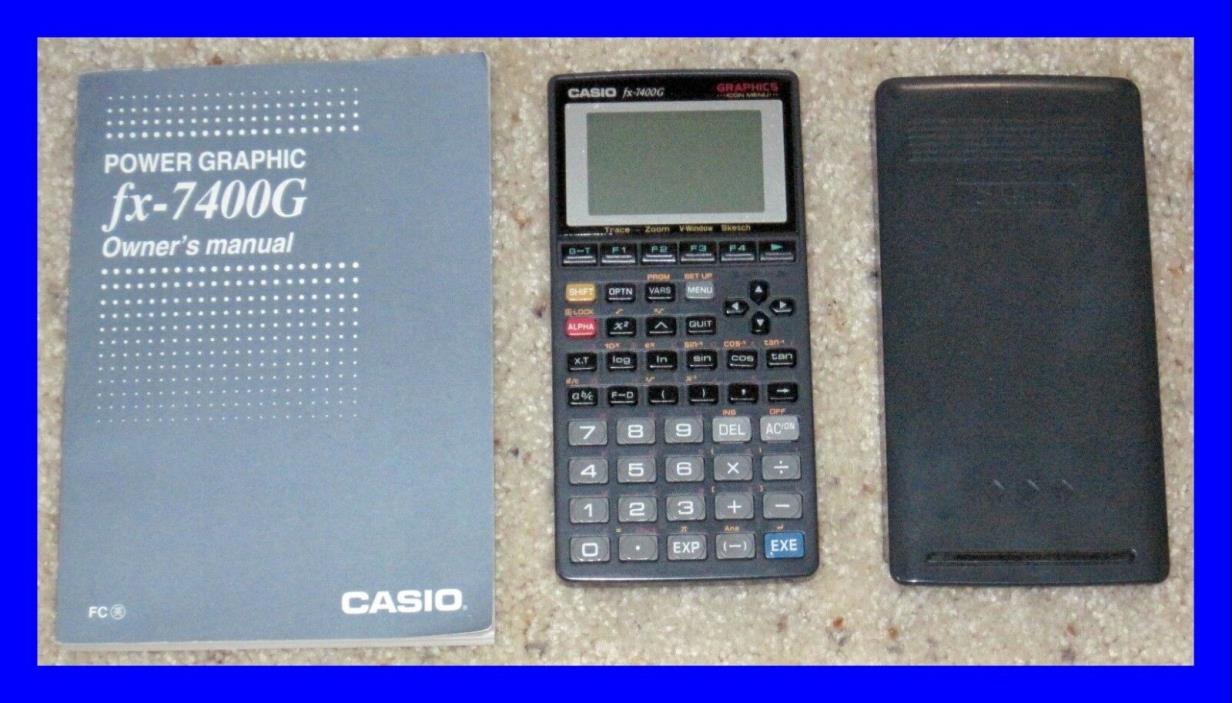 CASIO Power Graphic Graphing fx-7400G Calculator - Complete w/ Manual & Cover