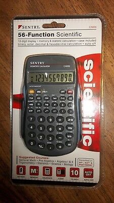 SENTRY 56-FUNCTION Scientific Calculator, 10 Digit Display, Case Included NEW!