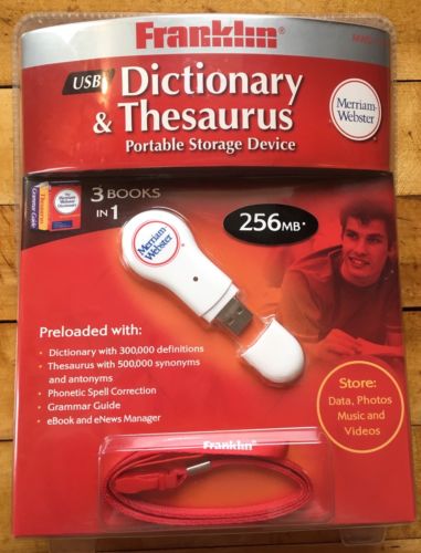 Franklin USB Dictionary Thesaurus 256MB Portable Storage Device MWD-170