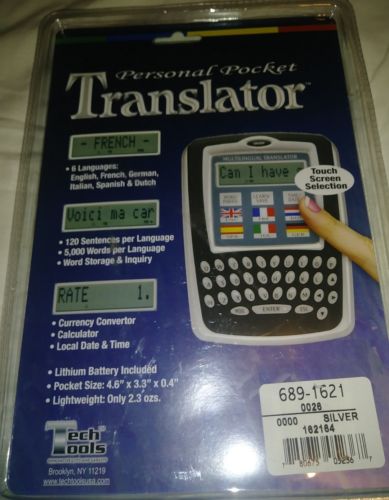 Personal Pocket Translator Tech Tools 6 Languages English German Spanish Dutch