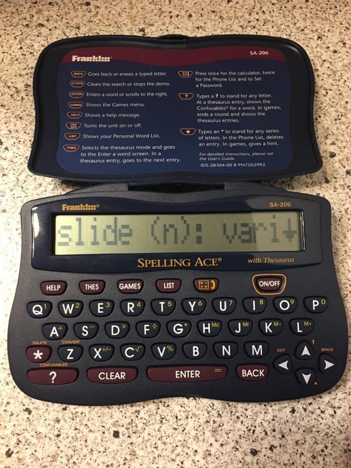 Franklin Spelling Ace SA206 Handheld Electronic Spelling Aid Thesaurus Preowned