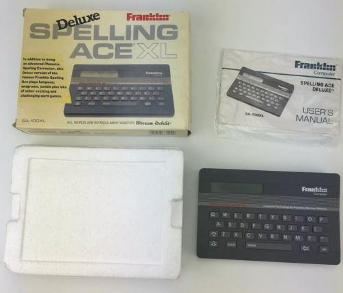 Franklin Spelling Ace XL Model SA–100 XL With Batteries Speller Computer W/ Box