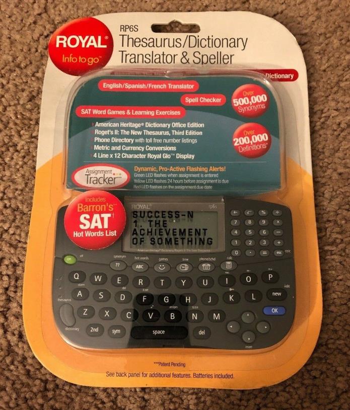 Royal RP6S Electronic Thesaurus/Dictionary Translator and Speller