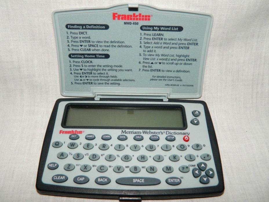 Franklin Dictionary Handheld MWD-450 Electronic Merriam Websters WORKING