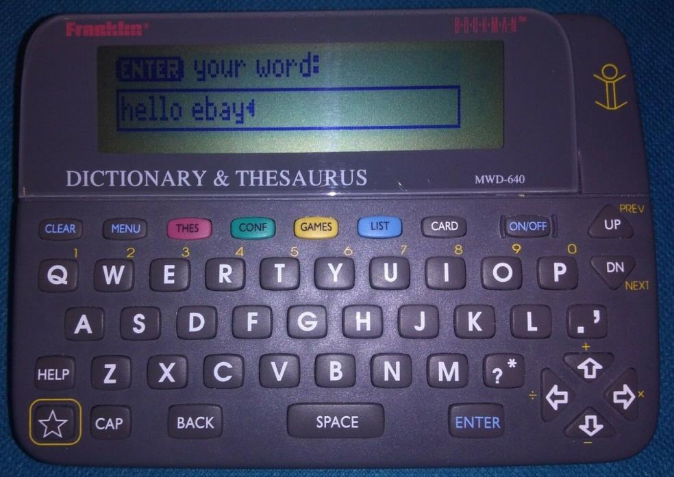 Franklin MWD-640 Dictionary & Thesaurus With Word Games Card Batteries Included