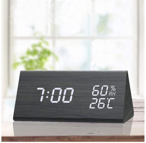 Led Wooden Digital Alarm Clock