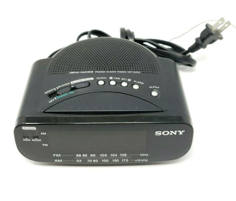 SONY ICF-C212 Dream Machine FM/AM LED Alarm Clock Radio Snooze w/ Battery Backup