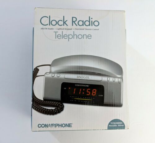 NEW - NOS! Conair Conairphone #TCR200MS Alarm Clock AM/FM Radio TELEPHONE Phone